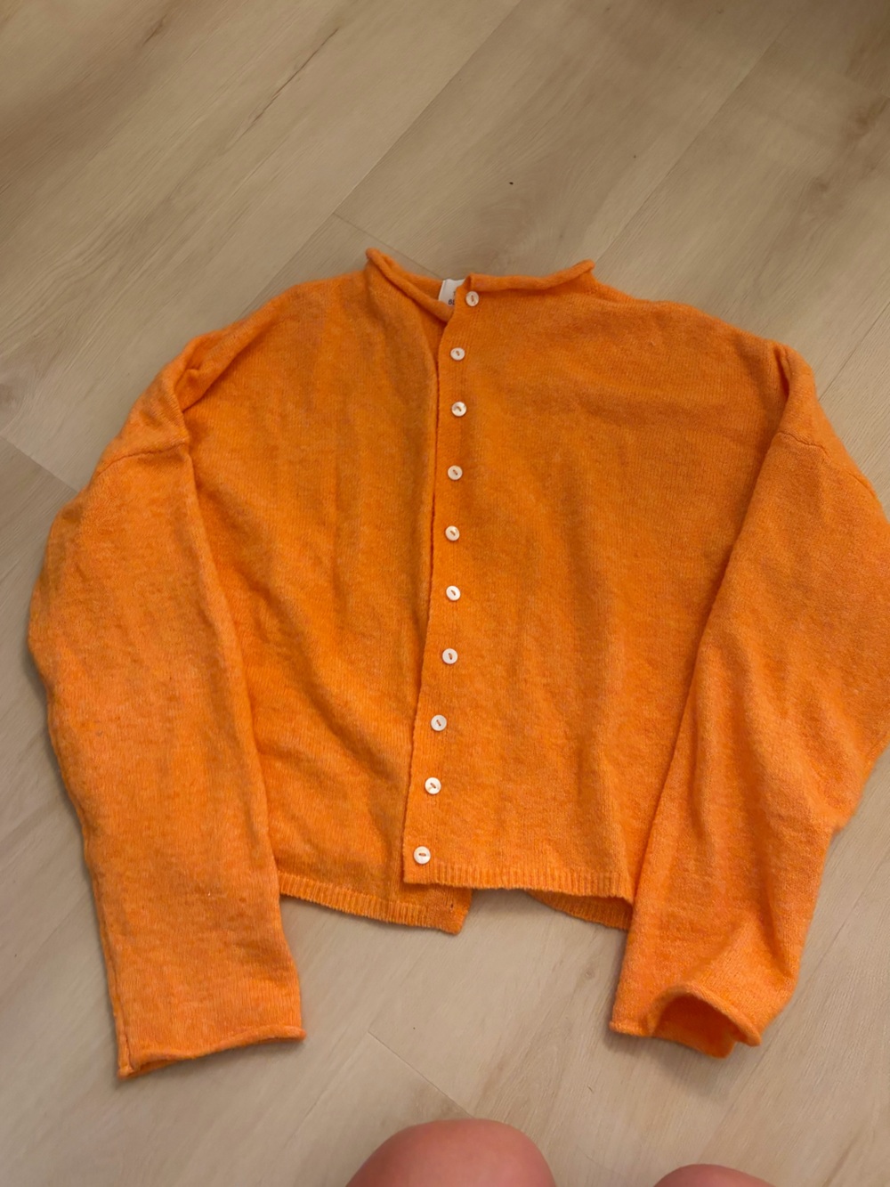 Coco Cutie Cardigan in Clementine size M.
